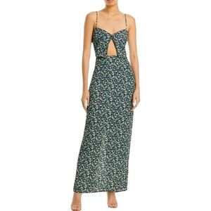 AFRM‎ Rennia Moody Floral Print High Waist Maxi Skirt Back Slit Size XL